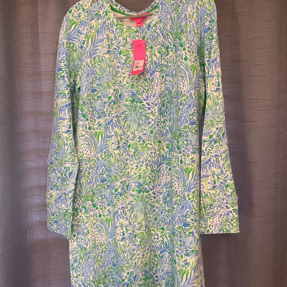 Lilly Pulitzer Green and Blue Floral Dress